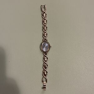 Timex Essentials Women Silver Tone  Oval Quartz Analog 20mm Watch